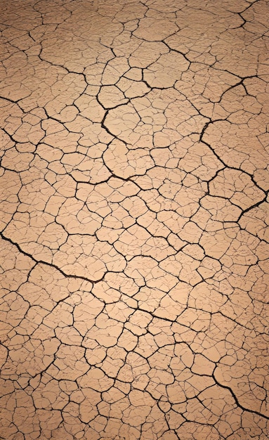 A texture of cracked ground with a dark brown background.