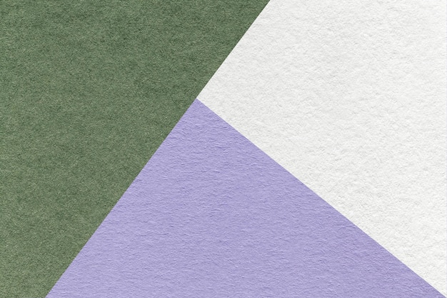 Texture of craft green white and violet shade color paper background macro Vintage abstract olive cardboard