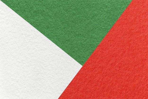 Texture of craft red green and white shade color paper background macro Vintage abstract cardboard