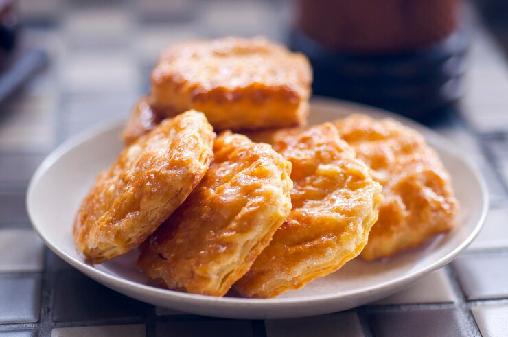 Photo texture crisp biscuit puff pastry maple pie