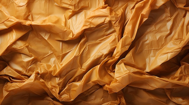 Texture of a crumpled brown grocery bag resembling kraft wrapping paper