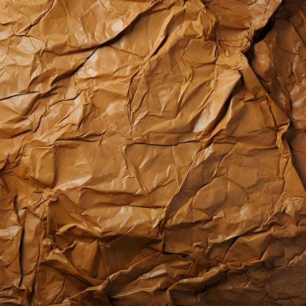 Texture of a crumpled brown grocery bag resembling kraft wrapping paper