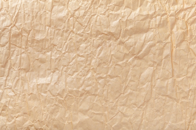 Texture of crumpled brown wrapping paper