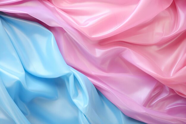 Texture of crumpled pink and blue fabric