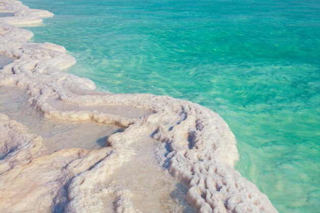 Texture of Dead sea Salt sea shore