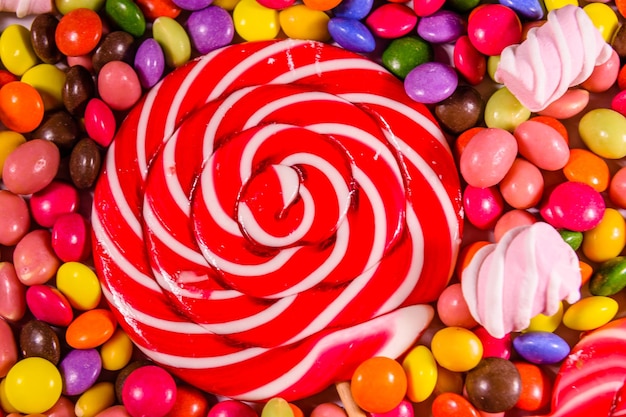 Texture of the different candies for background