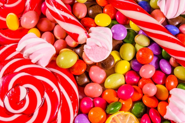 Texture of the different candies for background