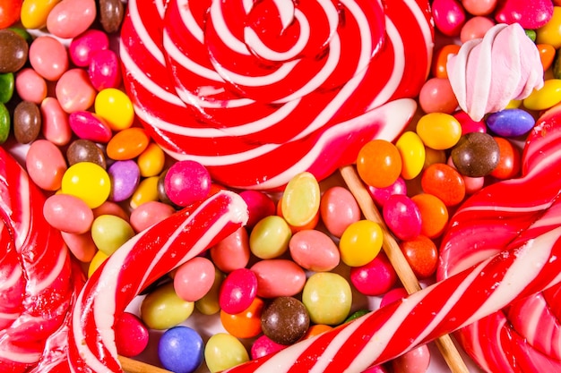 Texture of the different candies for background