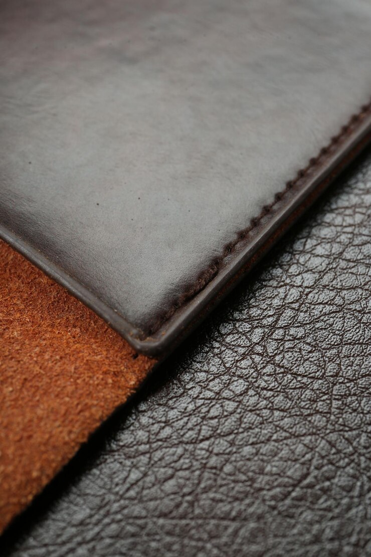 फोटो texture of different leather as background closeup