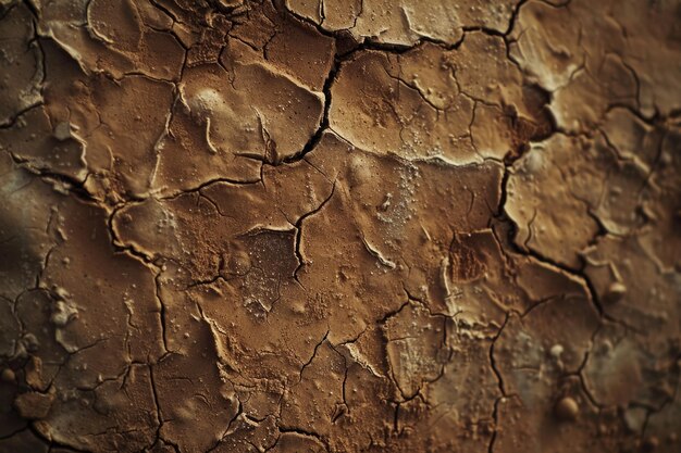 Photo texture of the dried earth with clay and sand close up