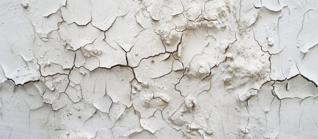 Texture of dried mud on a white concrete wall