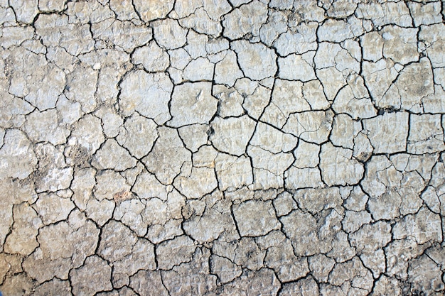 乾燥した、ひびの入った地球の質感。