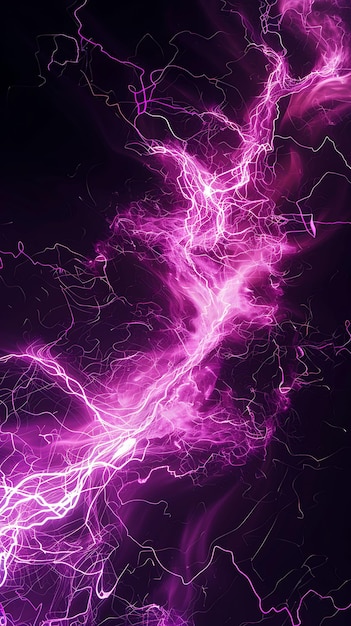 Электризирующий плазменный огонь с яркими фиолетовыми и розовыми цветами Эффект FX Оверлей Дизайн Искусство