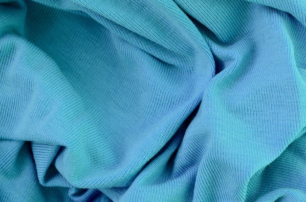 The texture of the fabric in blue color