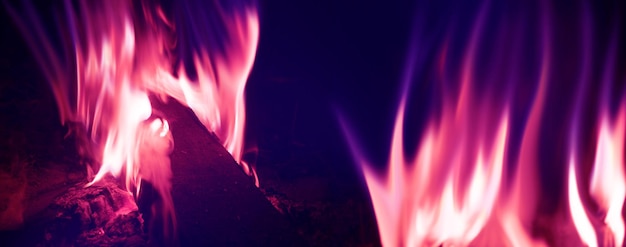 Photo the texture of the flame on a black background the ultraviolet glow of the fire 3d illustration