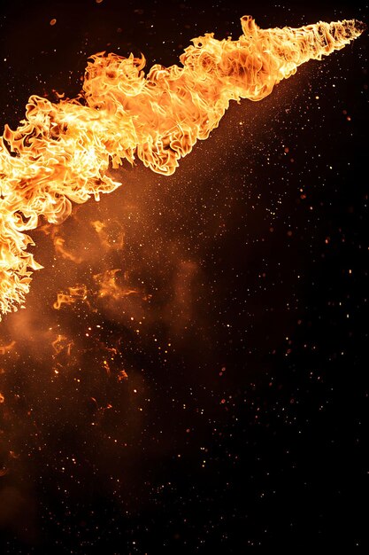 Texture Flamethrower met intense rode en oranje vlammen schieten uit effect FX Overlay Design Art