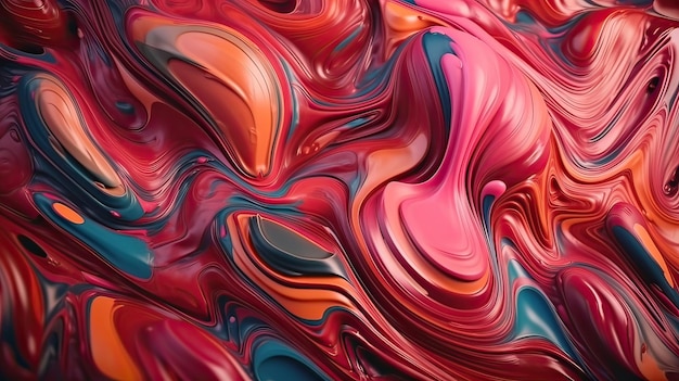 Texture flowing liquid Splash fresh color paint Glossy liquid acrylic texture Generative AI