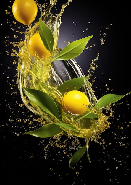 Texture of fresh flowing olive oil of ripe olives healthy food concept Generative Ai