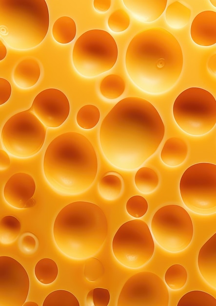チーズパターンの壁紙に穴のある金色の高級チーズのテクスチャジェネレーティブAi