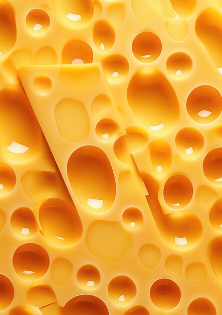 Texture of gold luxury cheese with holes in cheese pattern wallpaper generative ai