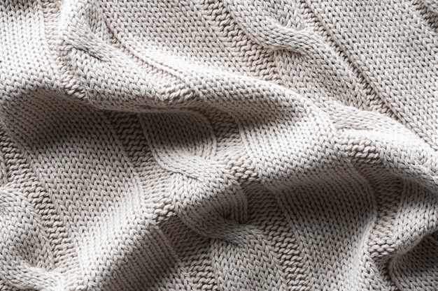 Texture gray knitted fabric with a pattern