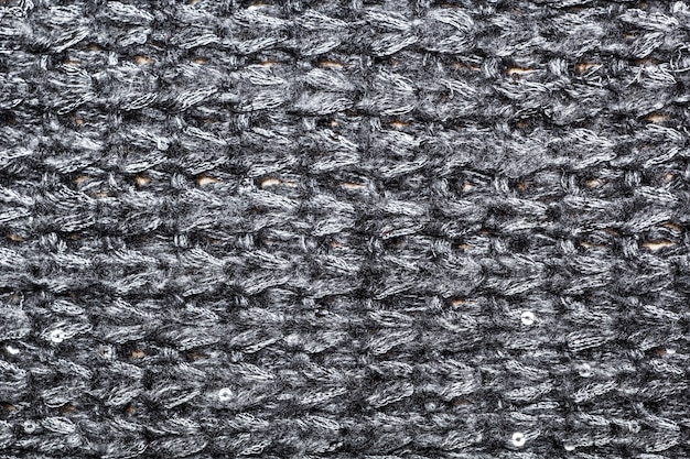 Texture of gray knitted wool.