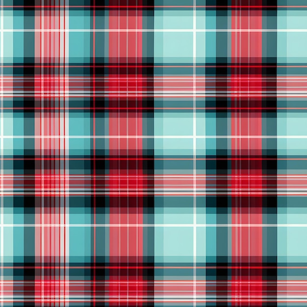 Texture of green tartan fabric in green and red colors