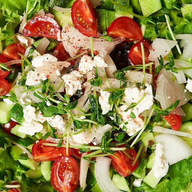 Texture of a healthy greek salad