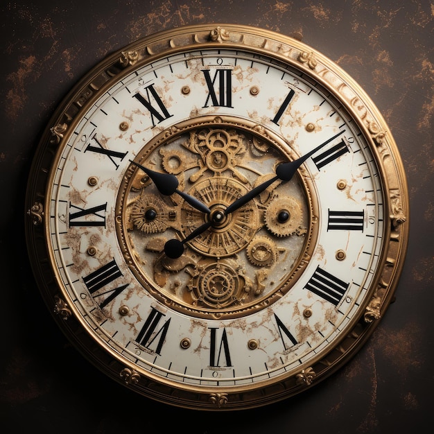 texture image of a clock with gray background