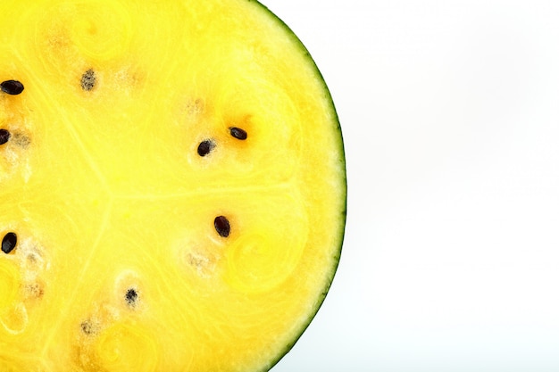 texture of the juicy pulp of yellow watermelon 