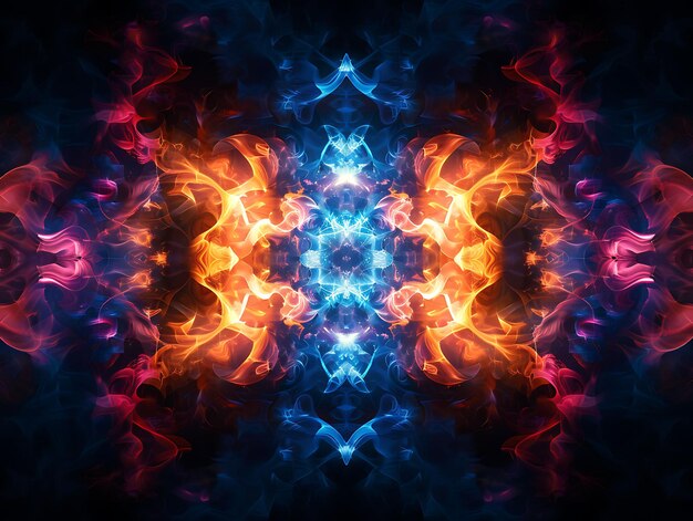 Photo texture kaleidoscopic fire with swirling and changing colors creatin effect fx overlay design art