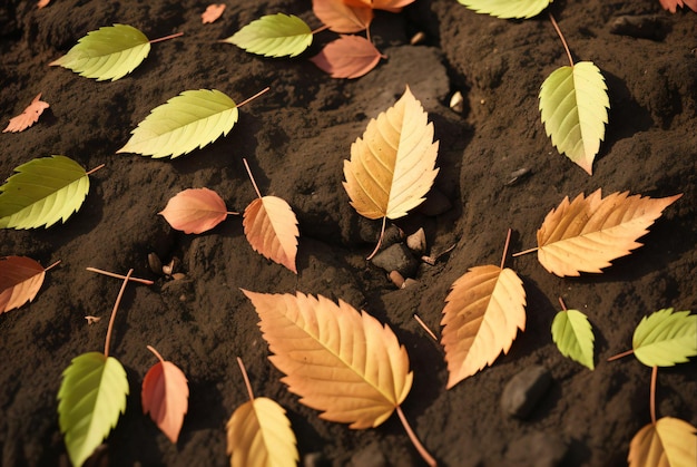 地面の葉の質感
