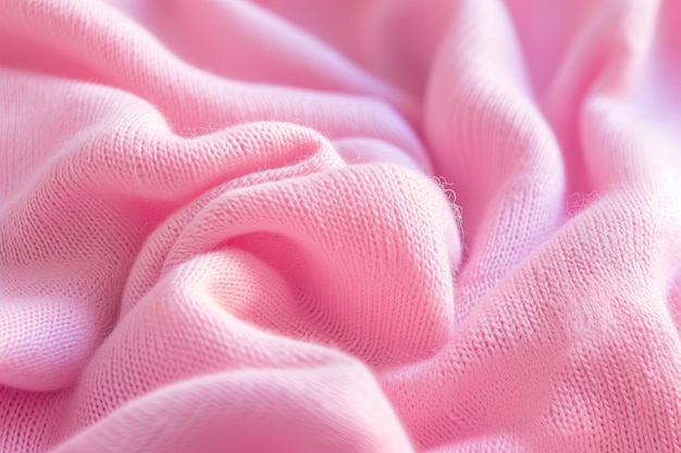 明るいピンクの細い編み物や布の質感
