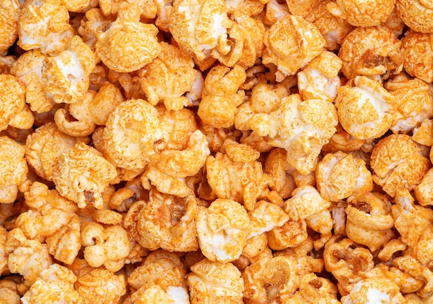 Foto texture molto gustose di popcorn e formaggio
