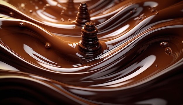 Texture of Melted Dark Chocolate Liquid Background Design