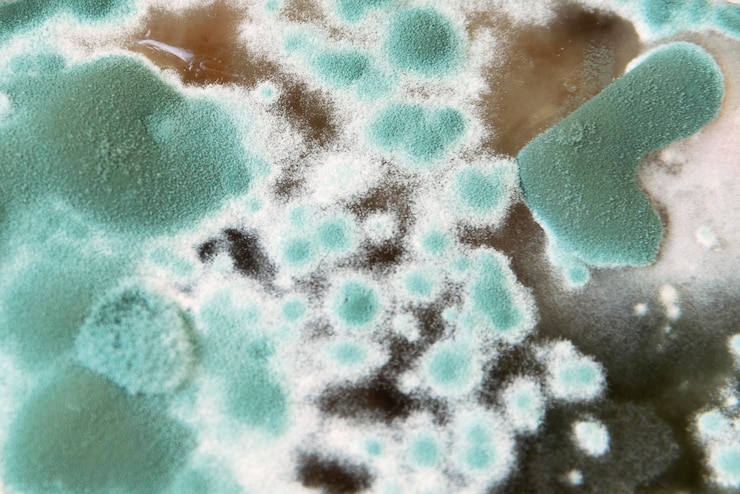 Photo texture of mold and fungi, microbiology, abstract background