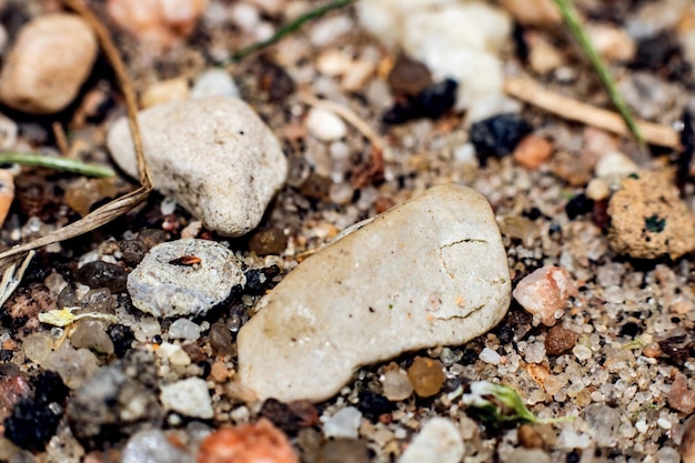 Texture of multi colored stones close up