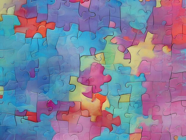 Photo texture of multicolored puzzles