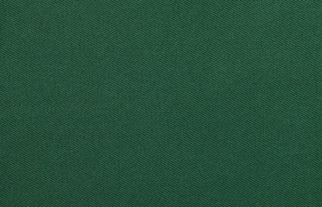 Texture of natural green twill fabric close-up