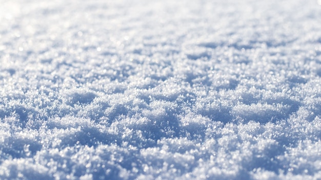 写真 晴天、冬の背景のふわふわ雪のテクスチャ