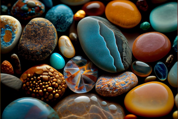 Фото Текстура морской гальки цвета натурального стекла