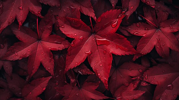 Фото Текстура красных осенних листьев осенняя листва