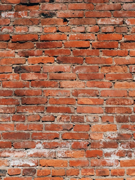 Texture of old brick wall is red