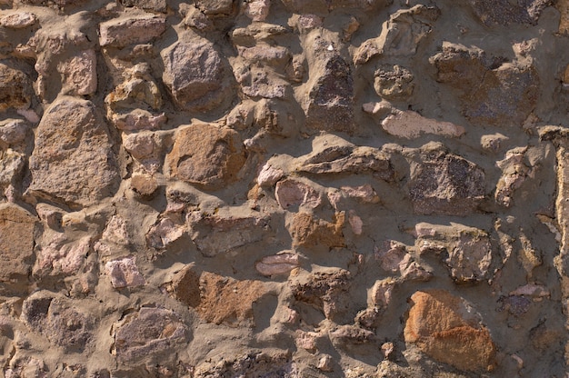 Texture of an old cobblestone wall