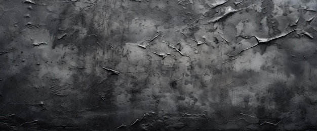 Texture of old dark gray concrete wall with scratches and cracks as background