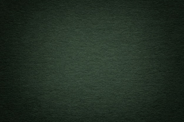 Texture of old dark green paper background, closeup. Structure of dense deep bluish cardboard.