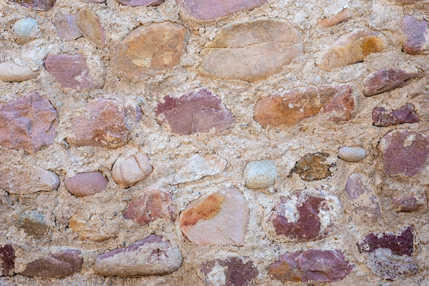 Texture of old masonry with stones of different sizes