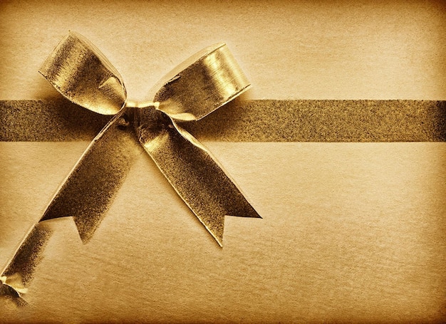 texture of old paper in golden hue bow black