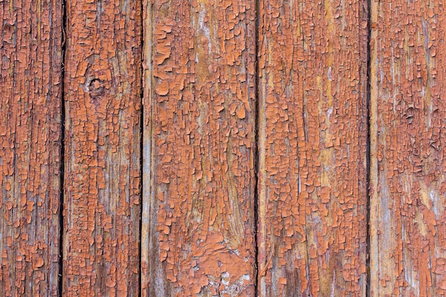 Texture of old wood with worn brown paint