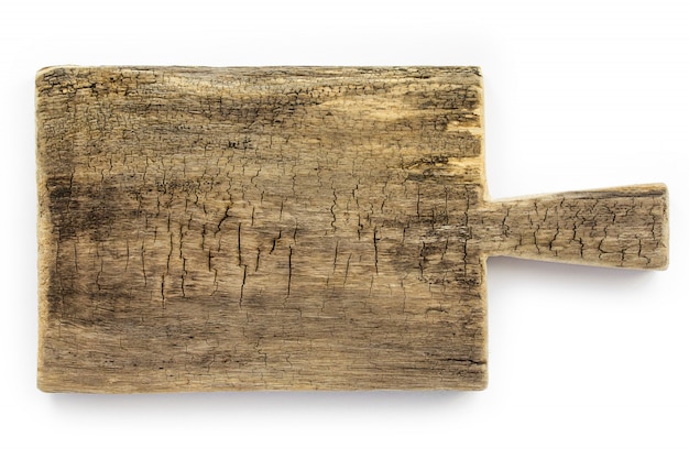 テクスチャ古い木製のまな板まな板、ひびの入った背景